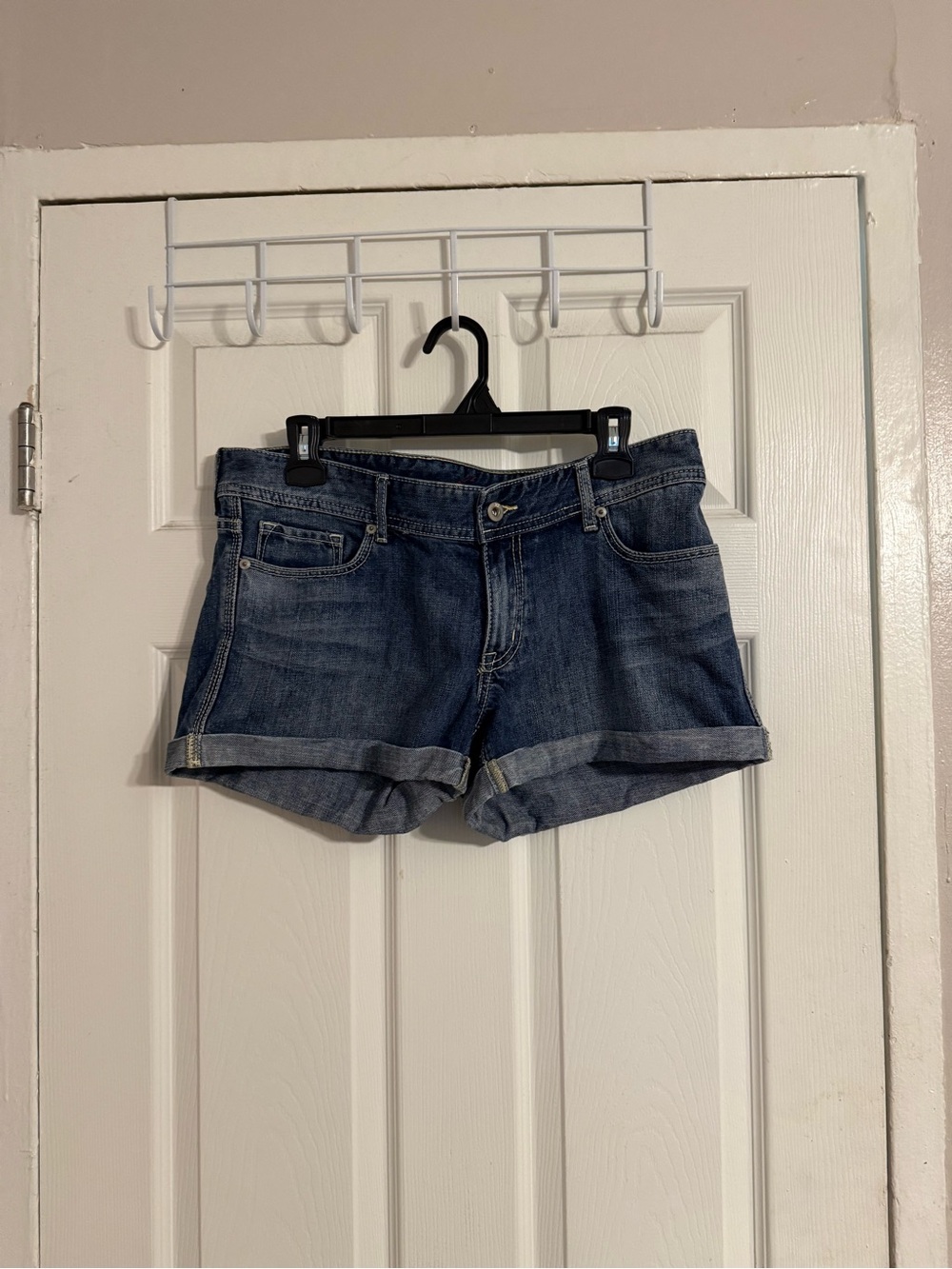 X2 Women's Dark Blue Rolled-Hem Denim Shorts